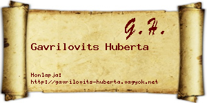 Gavrilovits Huberta névjegykártya